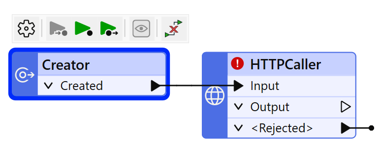 Creator connected to HTTPCaller